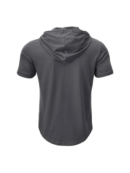 Men's Hooded Fitness T-Shirt - Quick Dry Bodybuilding Tee - SlayGood