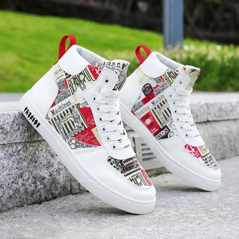 Men's High-Top Hemp Sneakers - Breathable Casual Shoes
