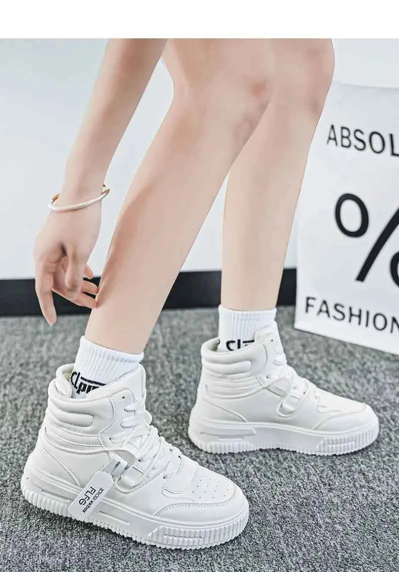 PDMCMS Men's High-Top Sneakers Waterproof Skateboard Casual Shoes