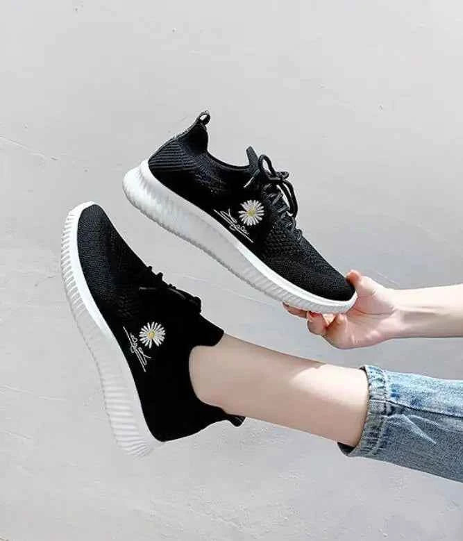 Okkdey Women's Casual Sneakers Comfortable Stretch Fabric Tennis Shoes