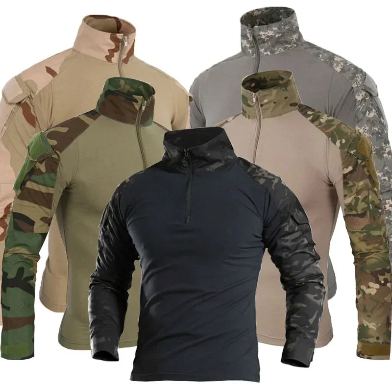Men's Tactical Long Sleeve Shirt - Military Outdoor Tee - SlayGood