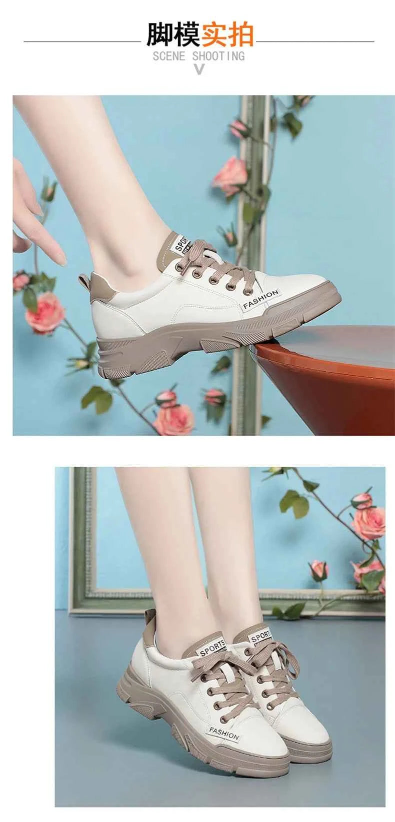 Women's Platform Sneakers - Thick Sole Non-Slip Shoes