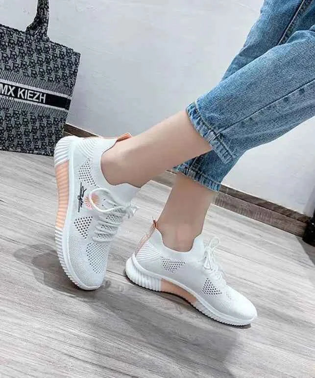 Okkdey Women's Casual Sneakers Comfortable Stretch Fabric Tennis Shoes