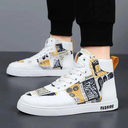 Men's High-Top Hemp Sneakers - Breathable Casual Shoes