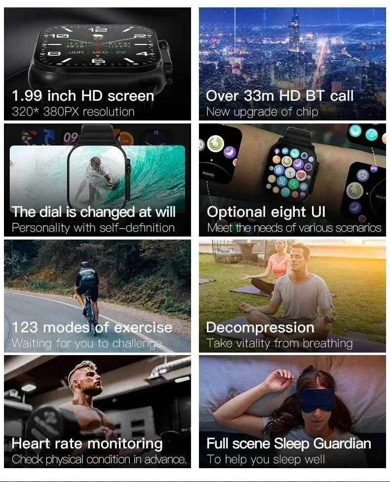 Smart Watch Ultra 2.2" NFC Bluetooth