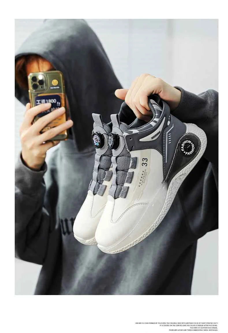 Men's Rotating Buckle Sneakers Non-Slip Outdoor Sports Shoes