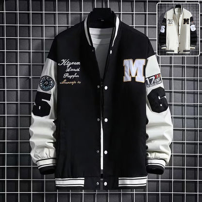 Men's Baseball Jacket - Letter Print Streetwear - SlayGood