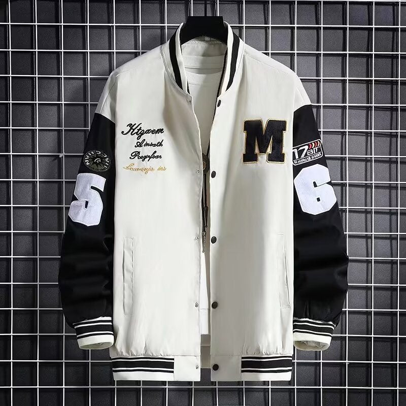 Men's Baseball Jacket - Letter Print Streetwear - SlayGood