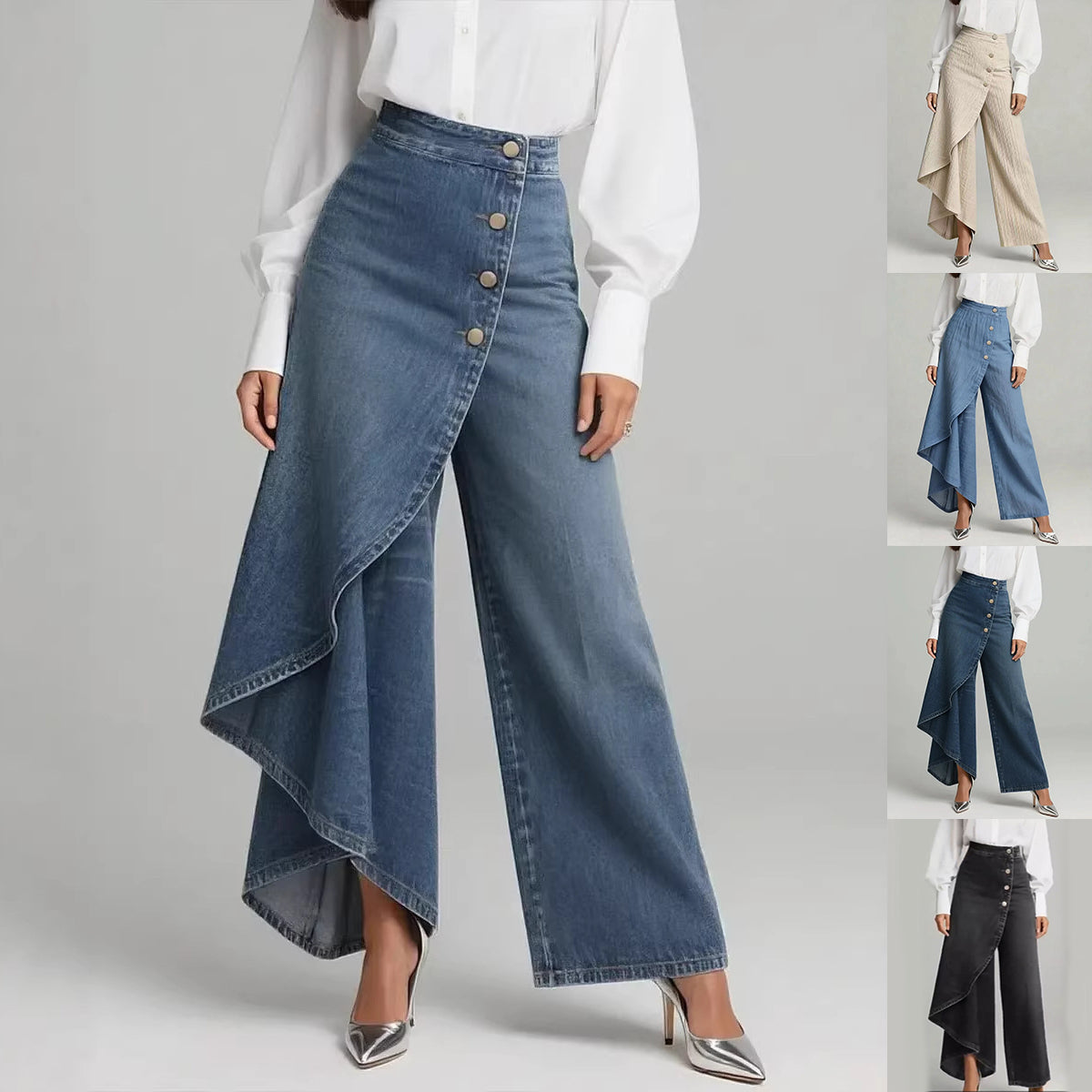 Wide Leg Pants - High Waist Straight Trousers - SlayGood